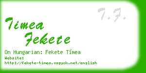 timea fekete business card